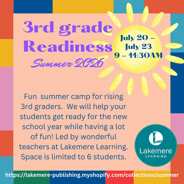 3rd Grade Readiness Camp Summer 2026 (7/20 - 7/23 from 9 - 11:30AM)
