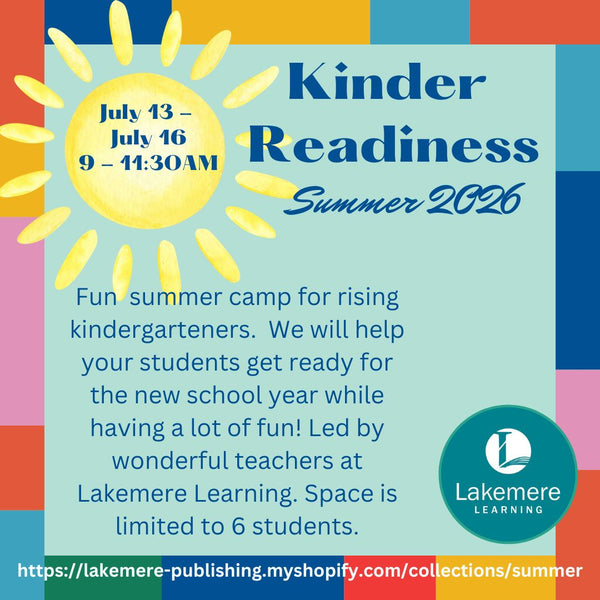 Kinder Readiness Camp Summer 2026 (July 13th - July 16th from 9 - 11:30AM)